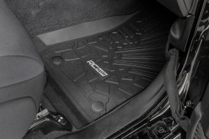 Jeep Wrangler Unlimited Floor Mats - Front - Rough Country - Flex-Fit - '18-'25